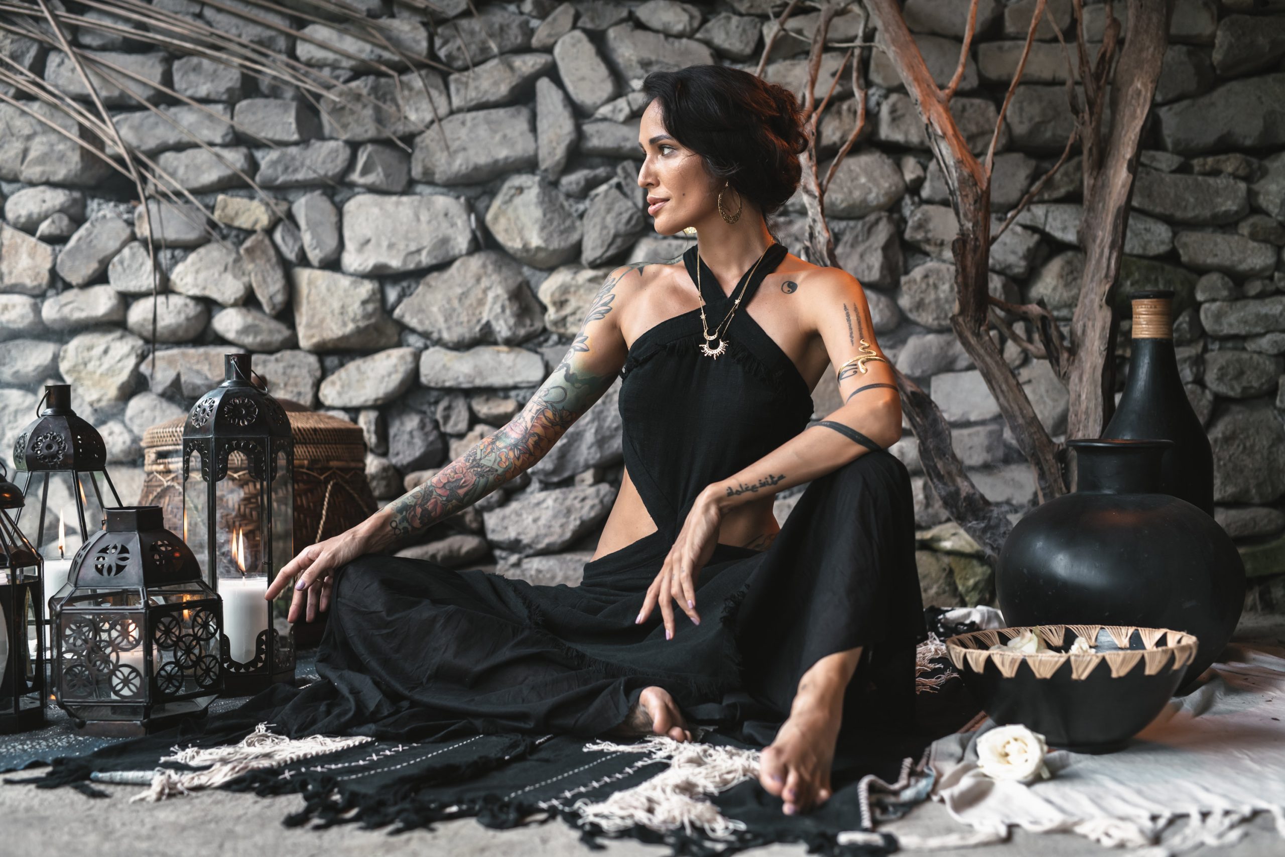 Black Wedding Dress Gothic Bridesmaid Boho Goddess Cocktail