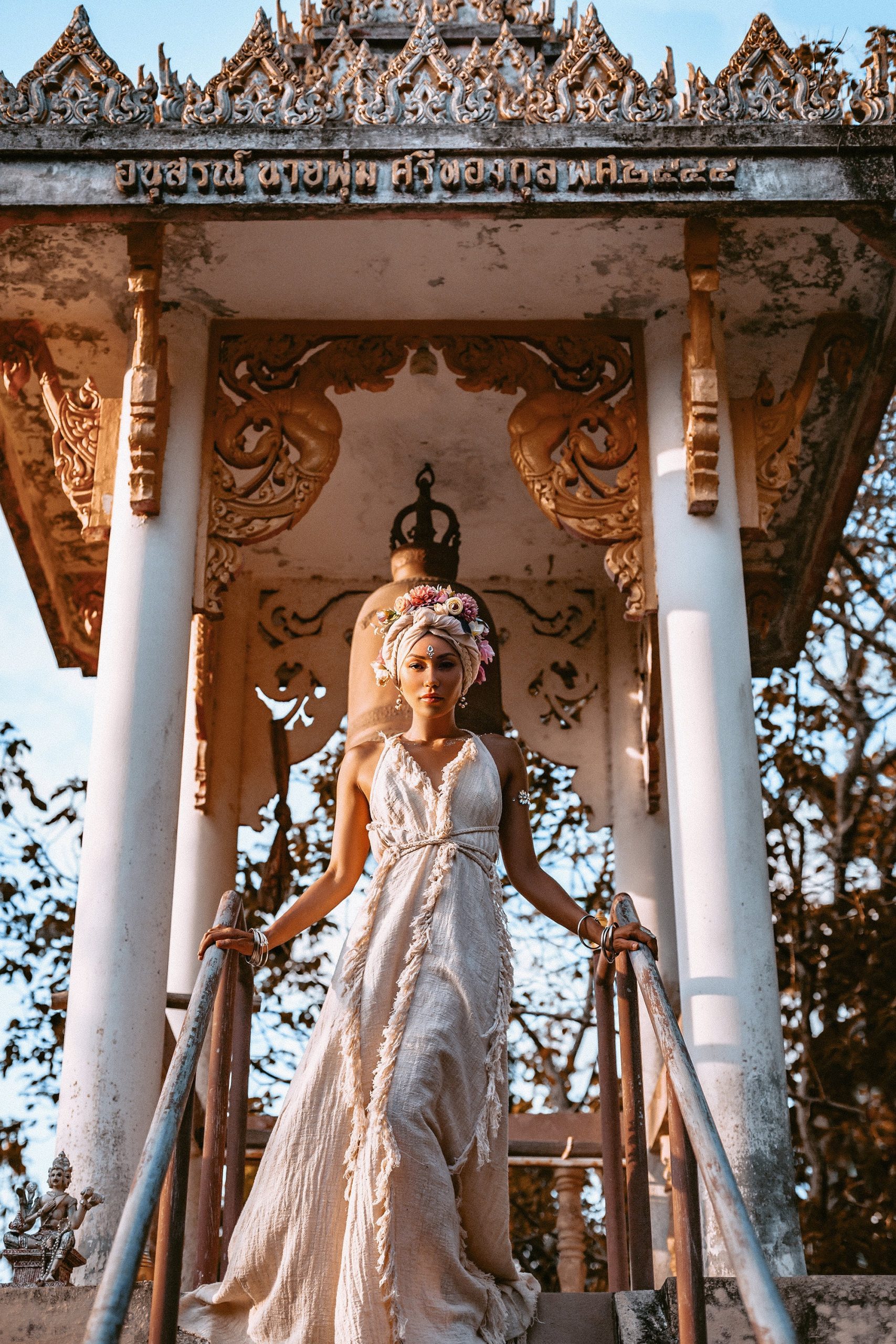 Off White Boho Wedding Dress Beach Hippie Bridal