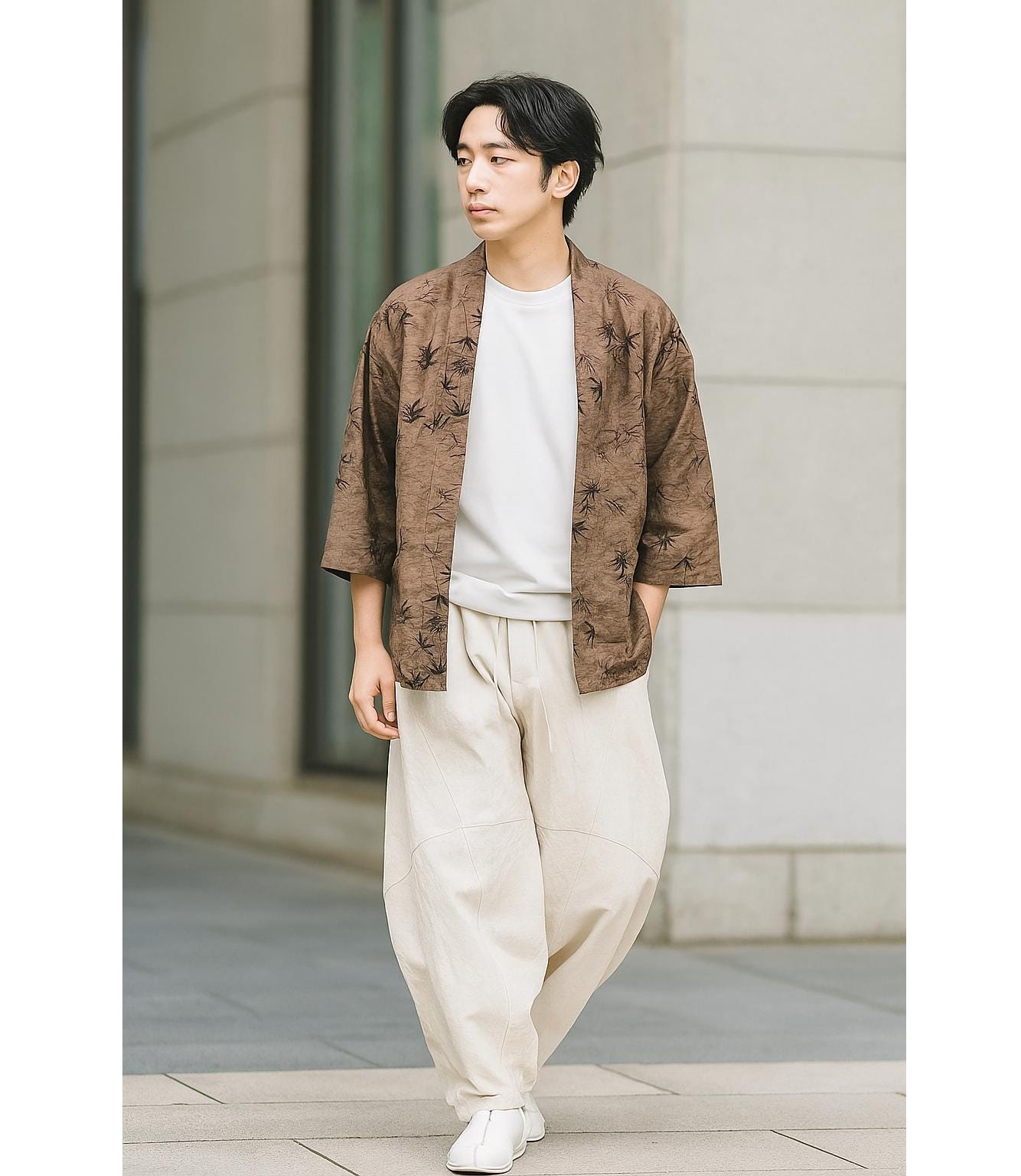 Men's Cotton Harem Pants: Loose Fit Elastic Waist